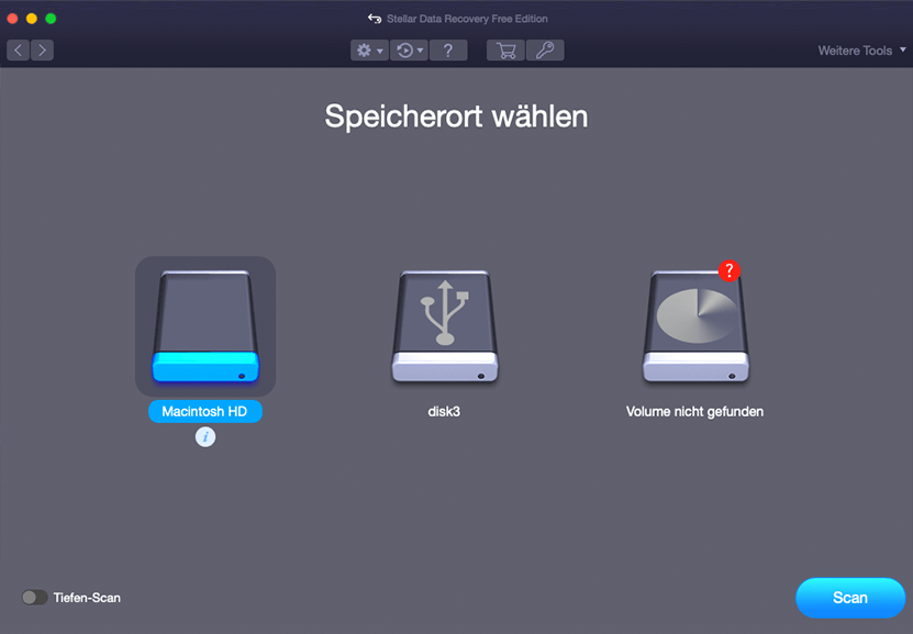 Wählen Sie den Speicherort