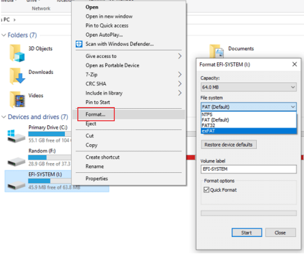 Format SD card to fix corruption